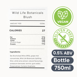 Wild Life Botanicals Blush 75cl non alcoholic sparkling rose wine